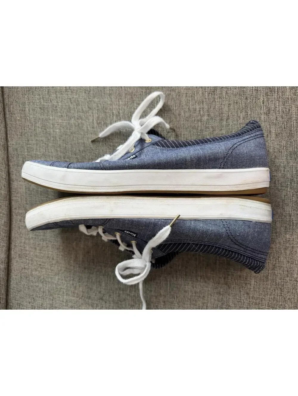Keds Center Chambray Sneakers Womens Size 11 Denim Lace Up WF59957